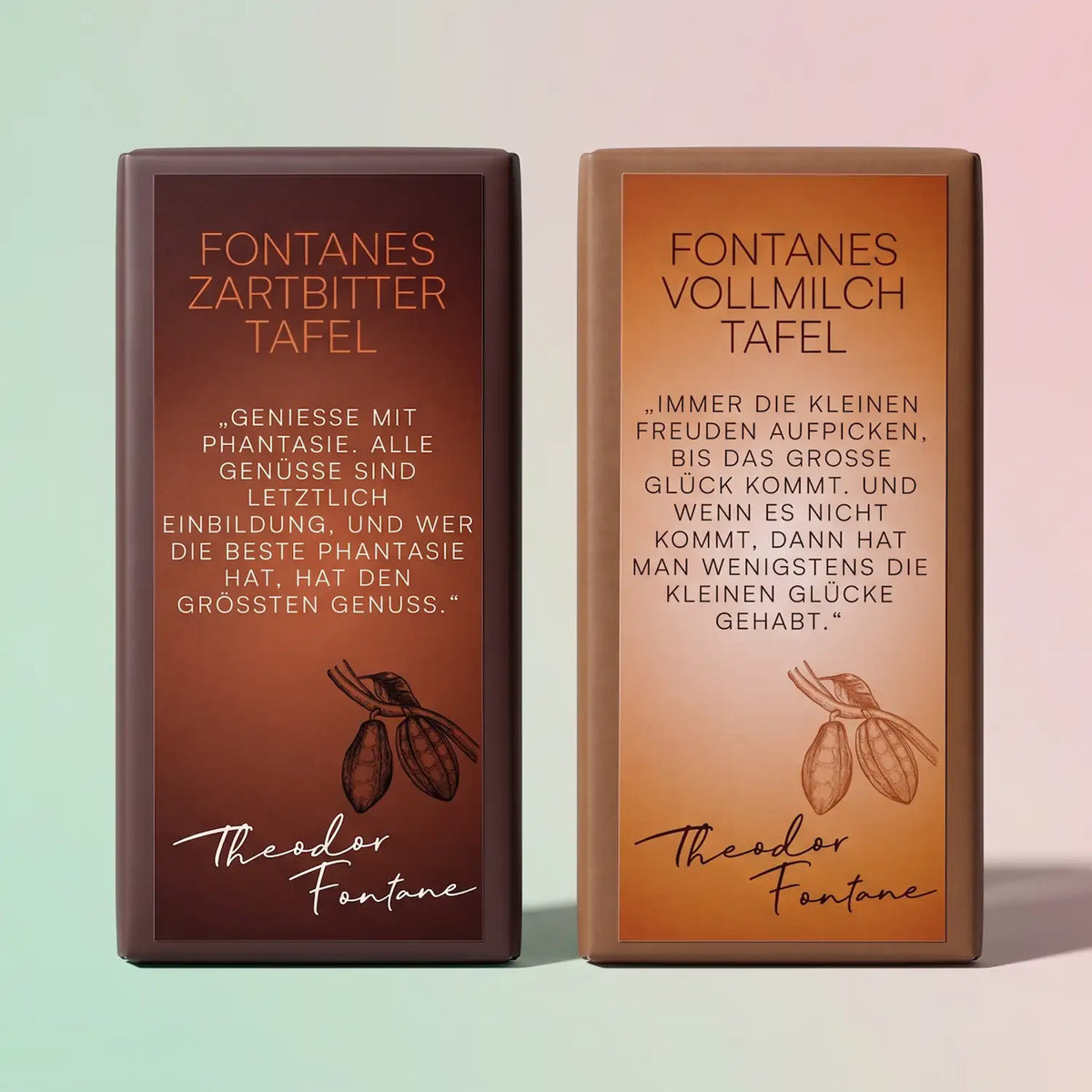 fontanes-schokolade-tafel-100g-Vollmilch_Zartbitter-vorderseite-mitPastelHintergrund